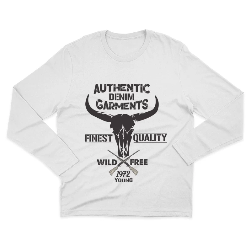 Tête de taureau et fusils croisés, vêtements sauvages Homme Manches Longues T-Shirt