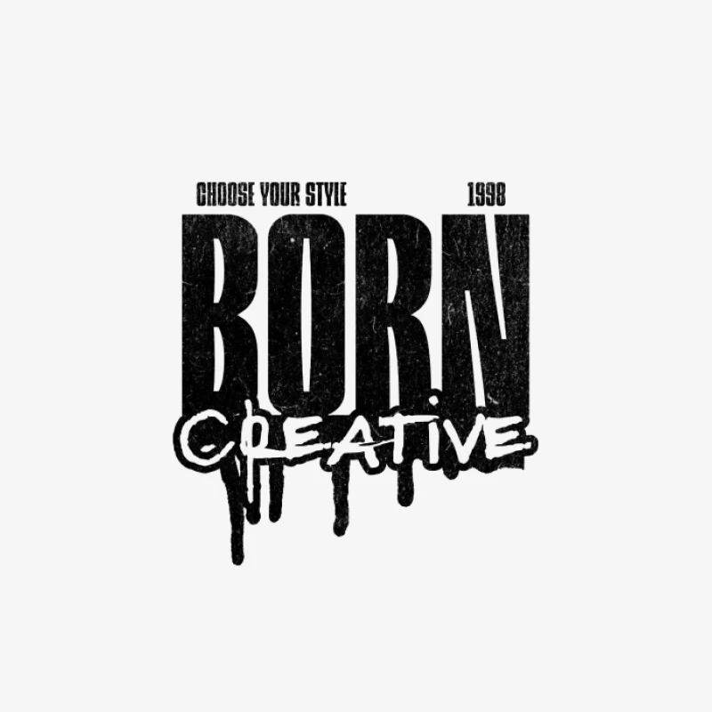 Geboren Kreativ Design Herren Pullover Sweatshirt