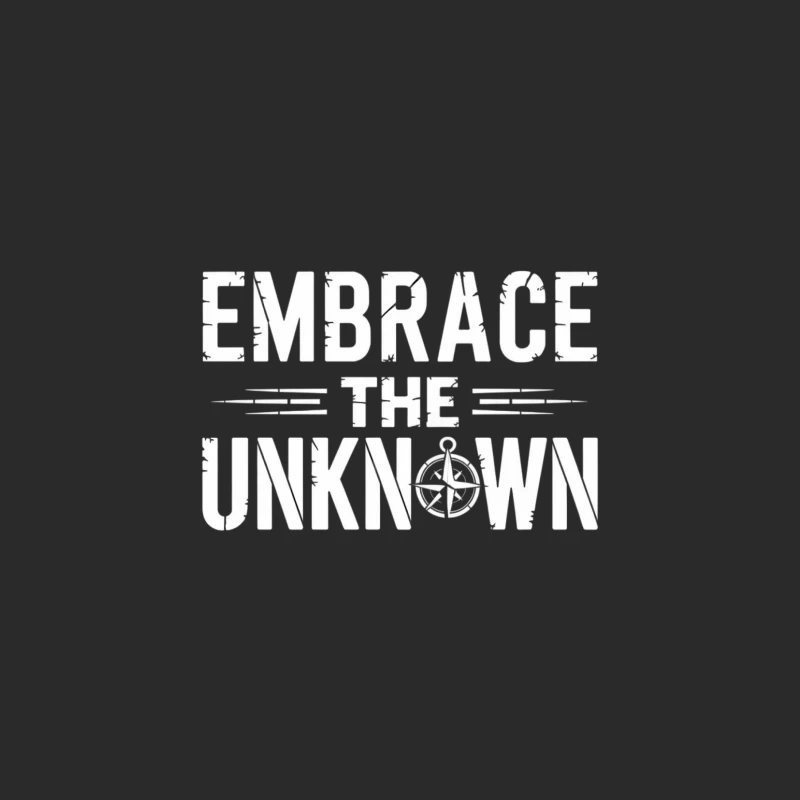 Minimalist White Typography Logo: Embrace The Unknown Baseball Cap