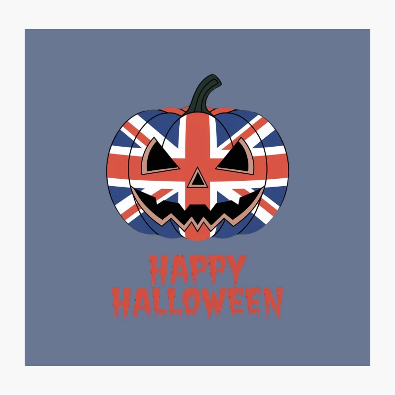 British Union Jack Halloween Pumpkin Decoration Throw Pillow