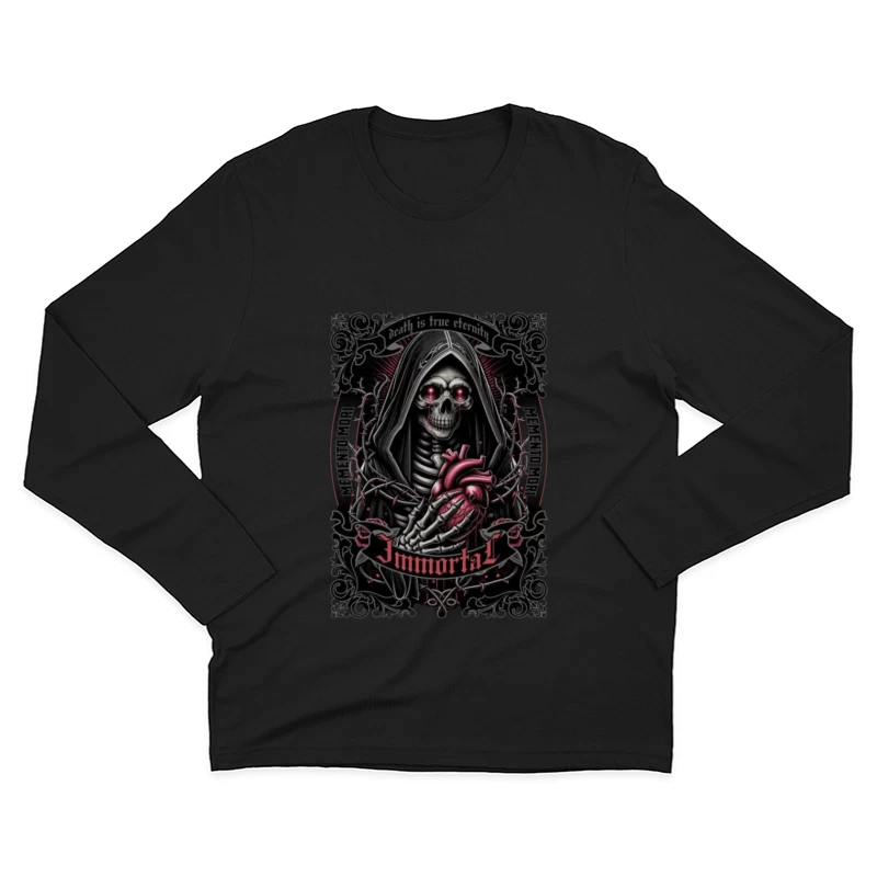 Gothic Immortal Reaper with Anatomical Heart Male Long Sleeve T-Shirt