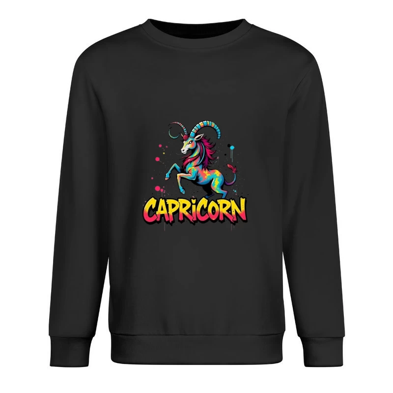 Vibrant Capricorn Zodiac Art Male Pullover Sweatshirt
