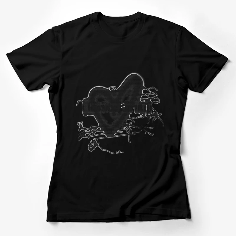 Abstrakte Herzform mit Graffiti Damen T-Shirt