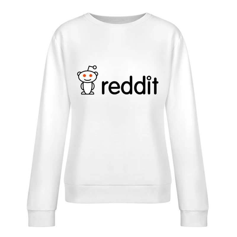 Reddit Logo with Snoo Mascot Female Pullover Sweatshirt