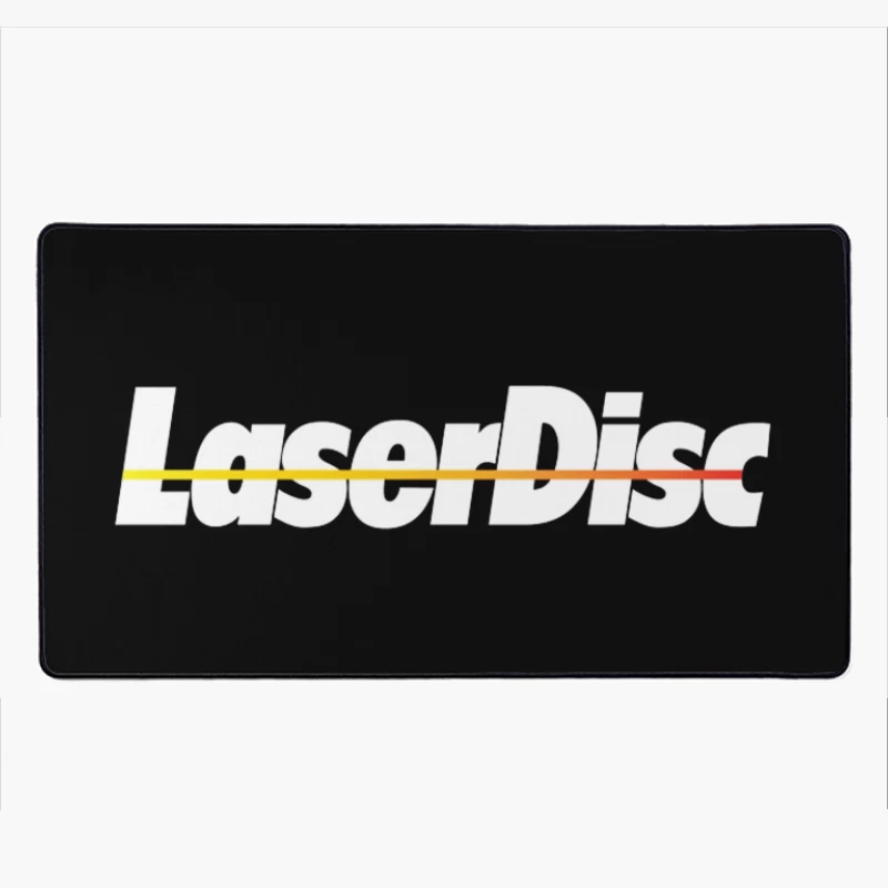 Retro Laser Disc Logo with Typography Outline Desk Mat