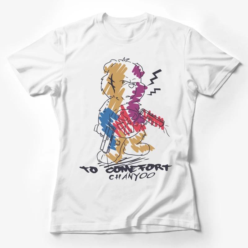 Farbenfrohes tierisches Design mit Kaffee Damen T-Shirt