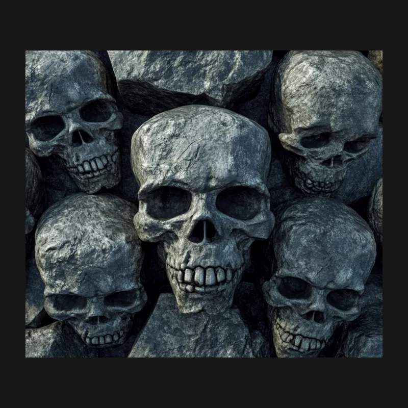 Creepy Dark Skulls: Gothic Horror for Halloween Mouse Pad