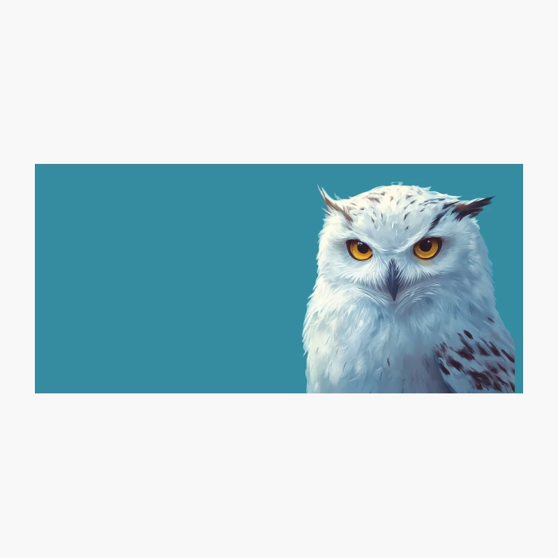 Digital Painting of a Majestic White Snowy Owl with Piercing Yellow Eyes Coffee Mug
