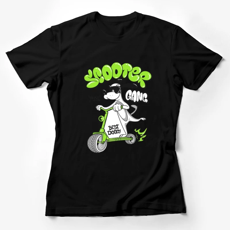 Cooler Hund auf Roller Damen T-Shirt