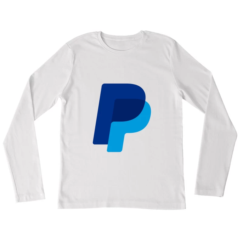 PayPal Double P Logo Design in Blue Shades Female Long Sleeve T-Shirt