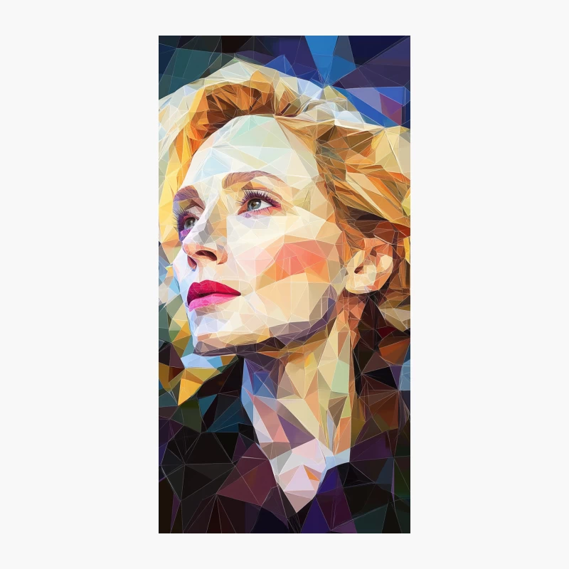 Geometric Abstract Portrait of Woman in Vibrant Colors iPhone Case