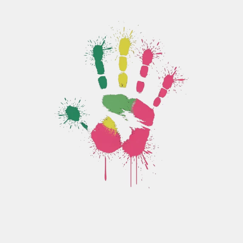 Colorful Creative Handprint Paint Splash Art Male Tank Top