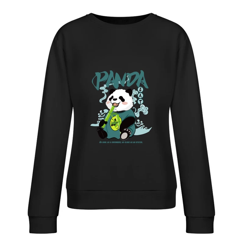 Lustiger Panda mit Bambus Damen Pullover Sweatshirt