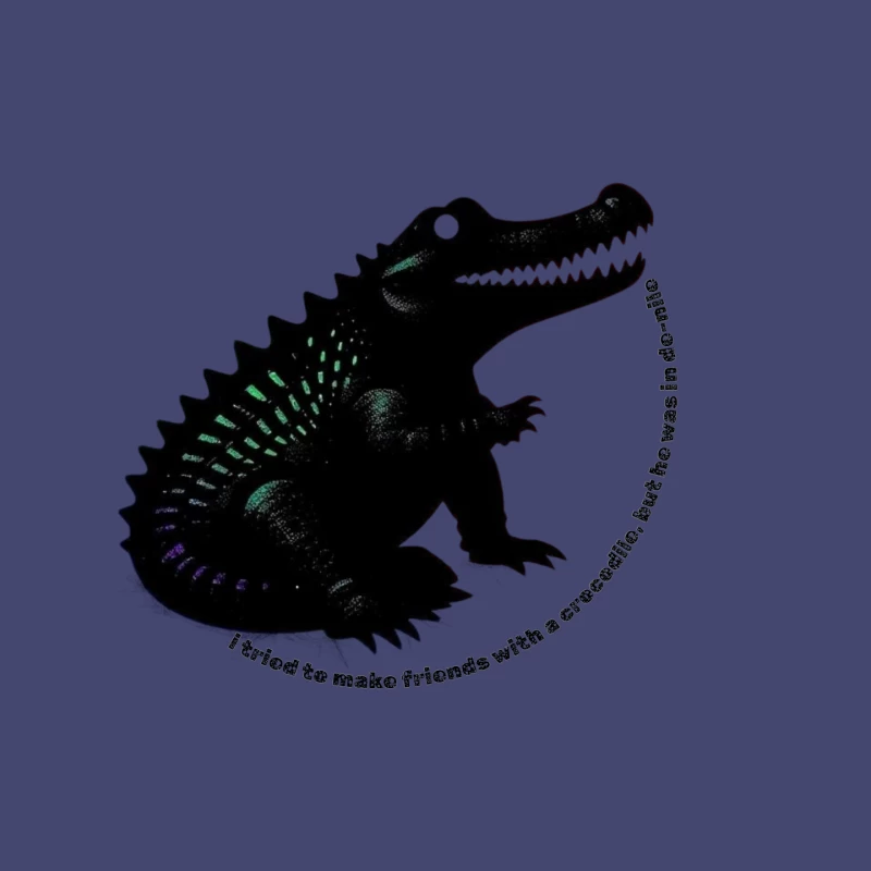 Friendly Black Dinosaur Silhouette with Friendship Quote Mouse Pad