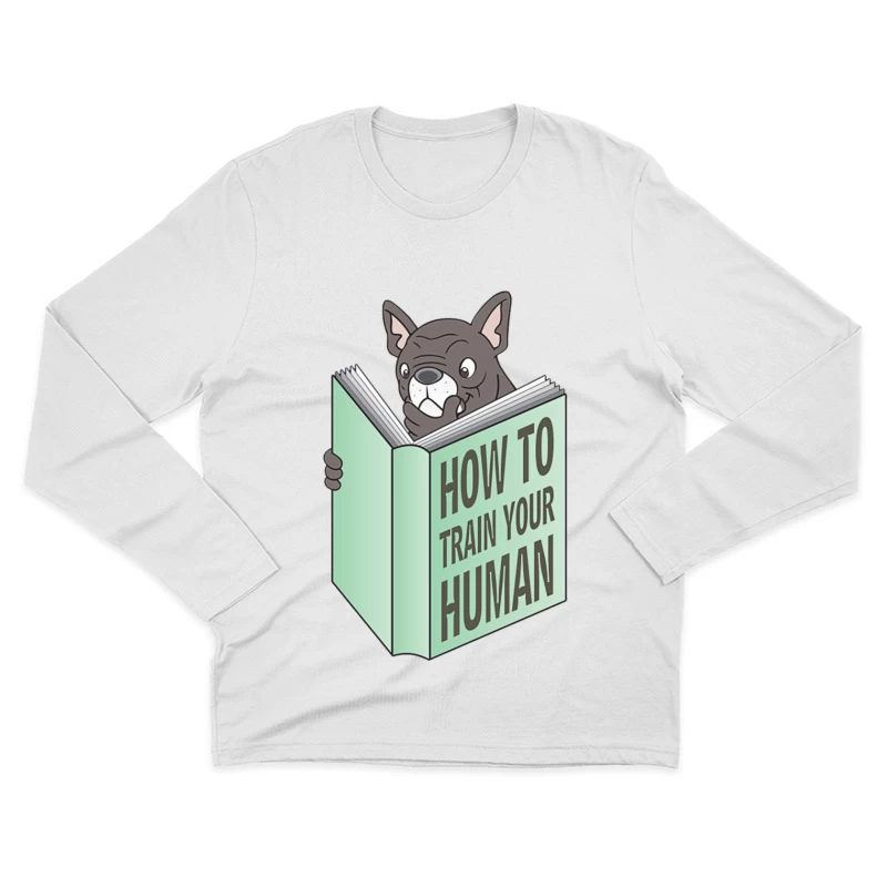 Chien livre drôle: comment entraîner votre humain Homme Manches Longues T-Shirt