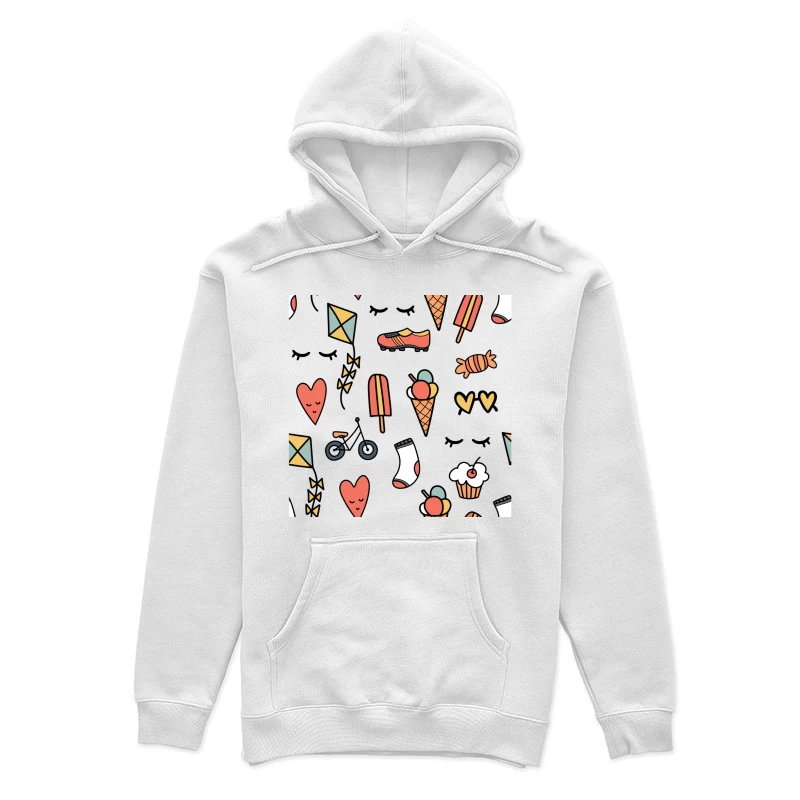 Motifs ludiques colorés sur fond noir Femme Sweat à capuche