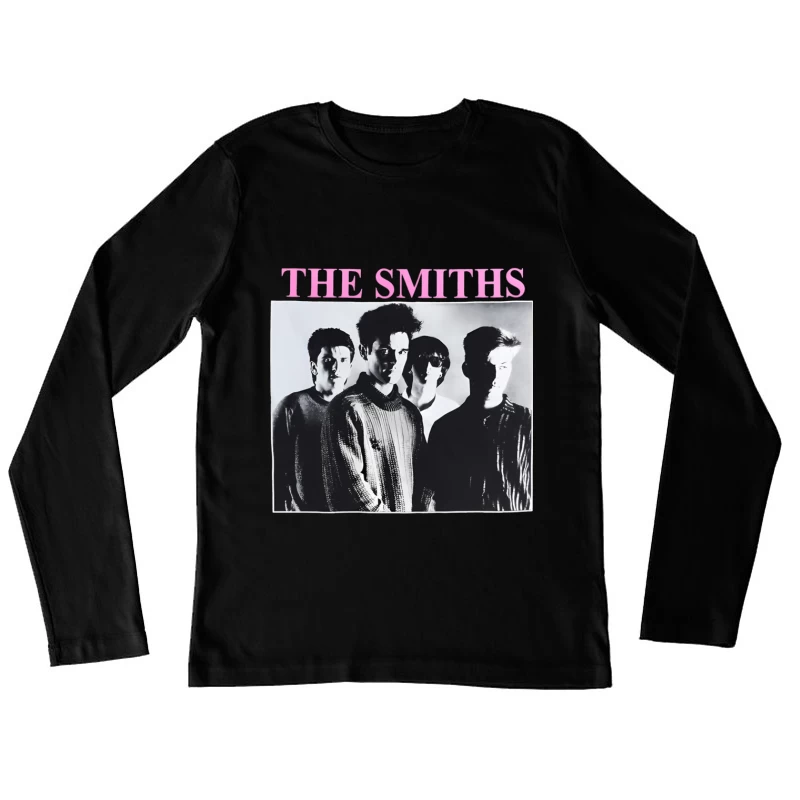 The Smiths Classic Black and White Band Album Cover from the 1980s Female Long Sleeve T-Shirt