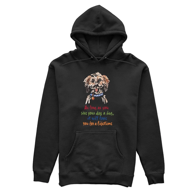 Hund Illustration mit Zitat über Liebe Damen Pullover Hoodie