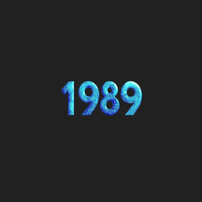 Blue Textured Digital Typography of Year 1989 Bucket Hat