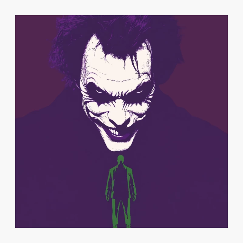 Sinister Joker Looming Over Green Silhouette Pin