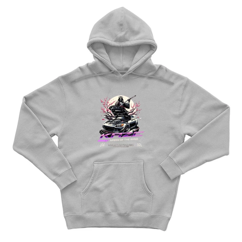 Samurai Warrior Honda S2000 with Cherry Blossoms in Anime Style Male Pullover Hoodie