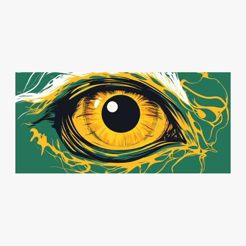 Vibrant Abstract Surreal Eye in Yellow and Green Coffee Mug