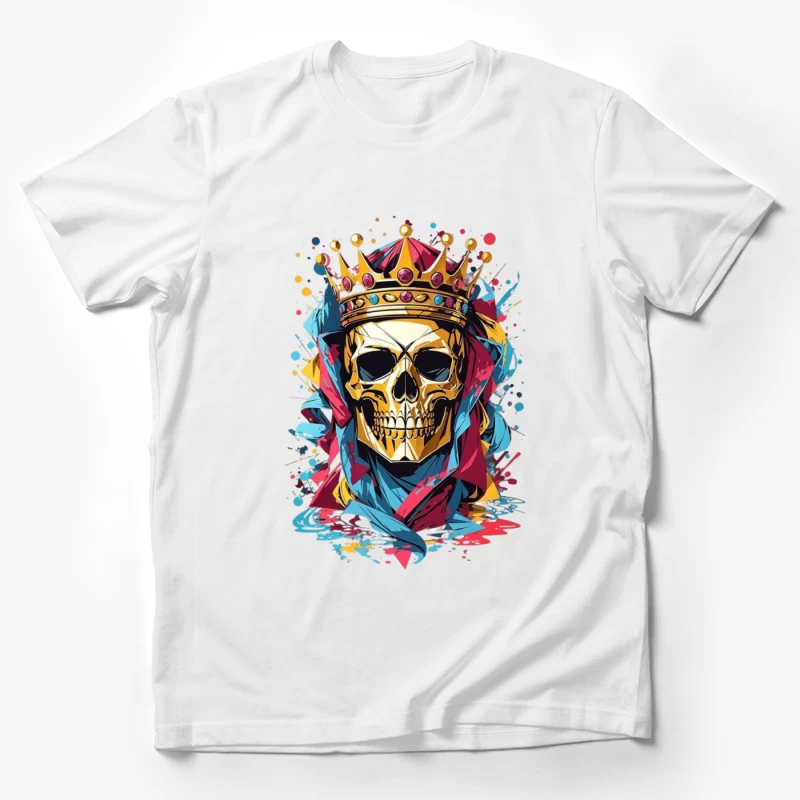 Artistic Skull with Crown Male T-Shirt