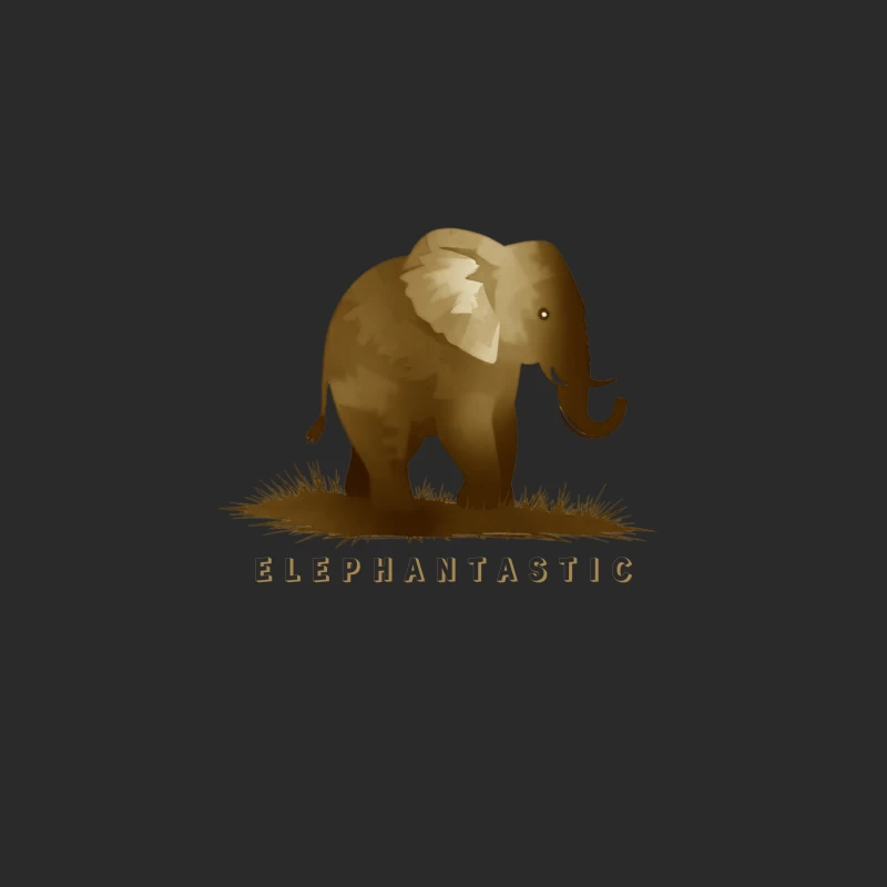 Elephantastic - Vintage Elephant Silhouette Illustration with Typography Baseball Cap