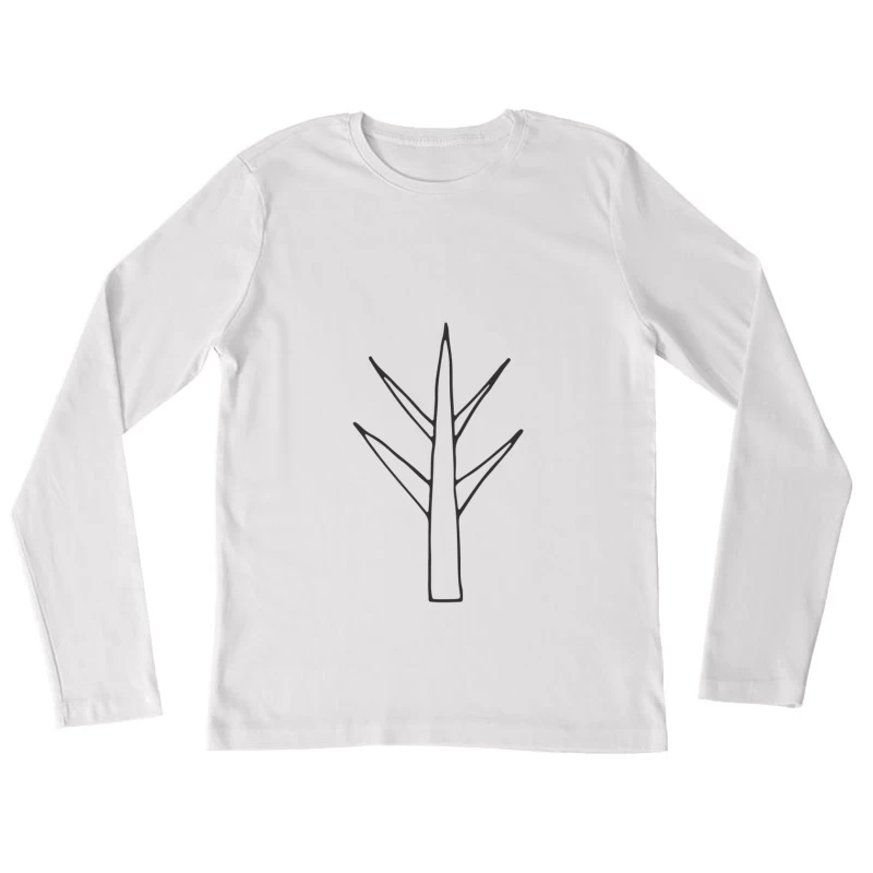 Dessin d'un Arbre Minimaliste Femme Manches Longues T-Shirt