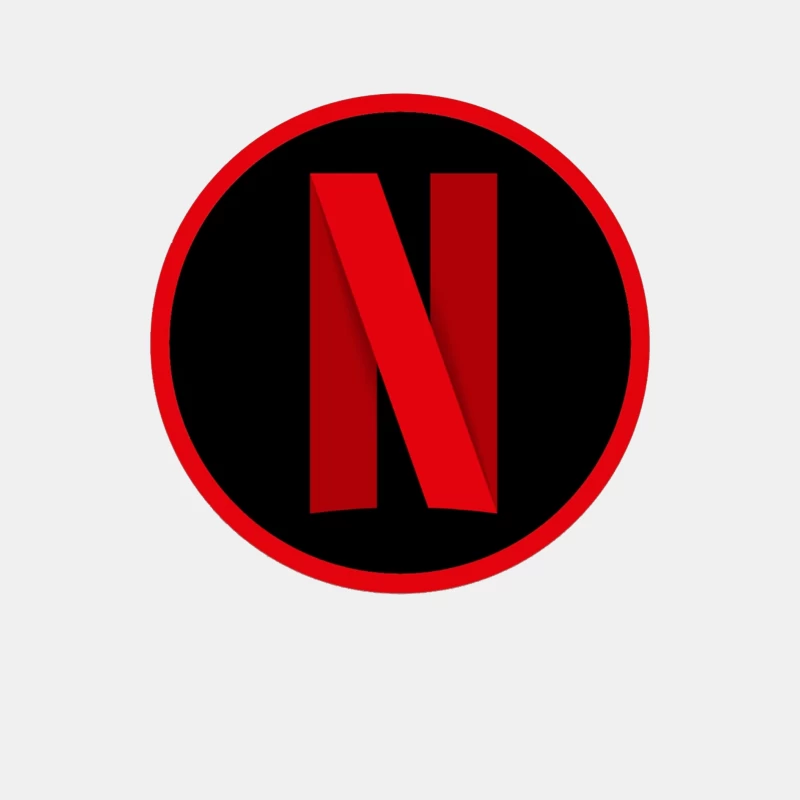 Netflix Streaming Service Logo in Red and Black Circle Male Tank Top