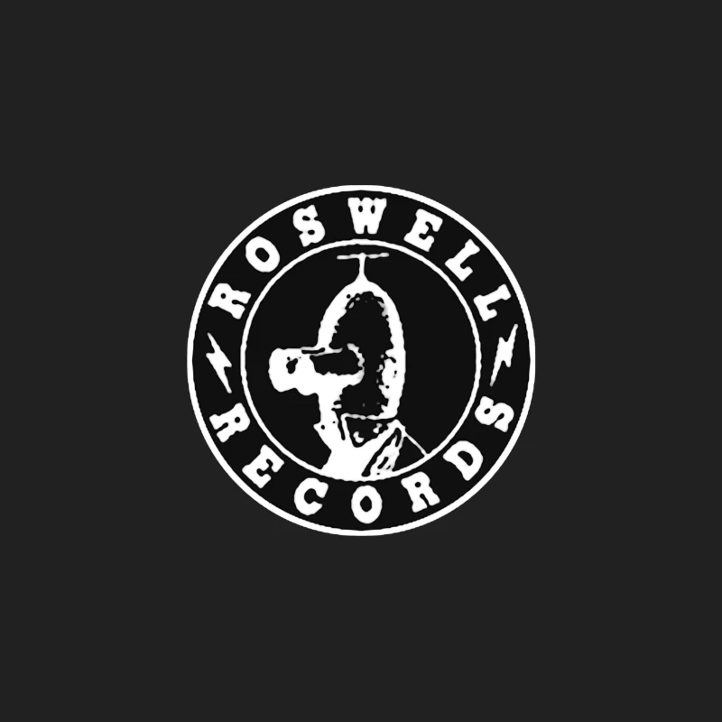 Roswell Records Black and White Circular Logo Bucket Hat