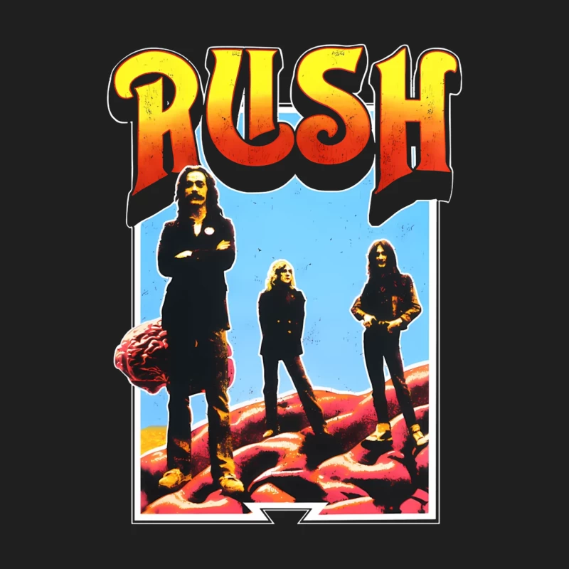 Retro Rush Rock Band Promotional Poster from the 1970s Male Tank Top