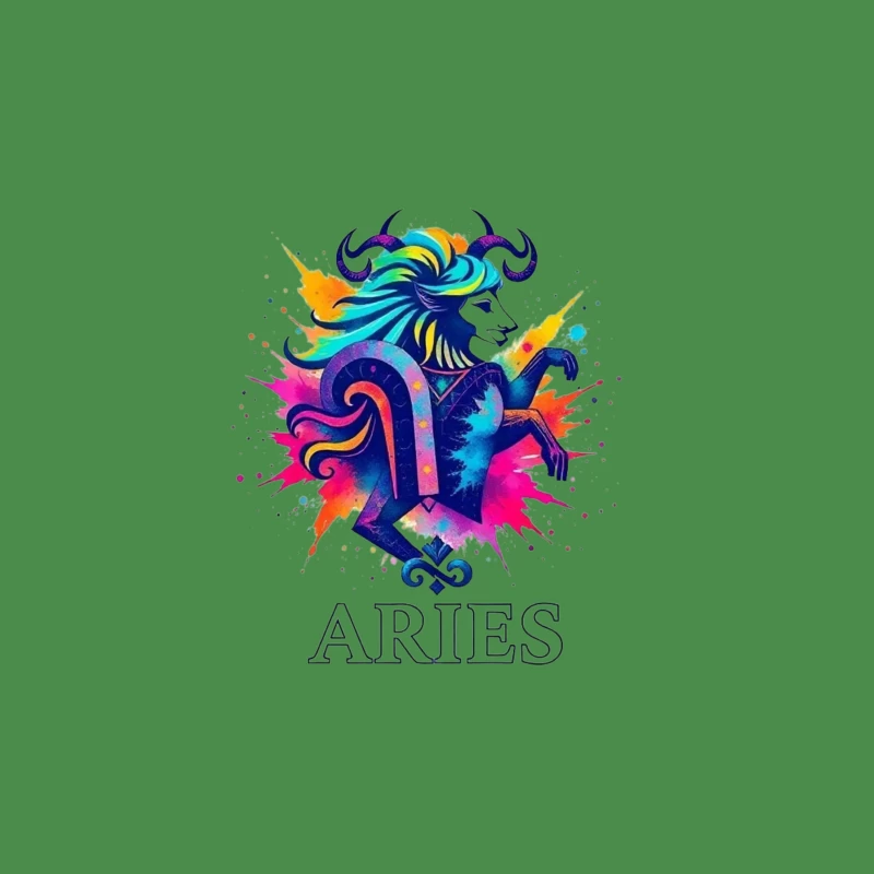 Colorful Aries Zodiac Illustration Male T-Shirt