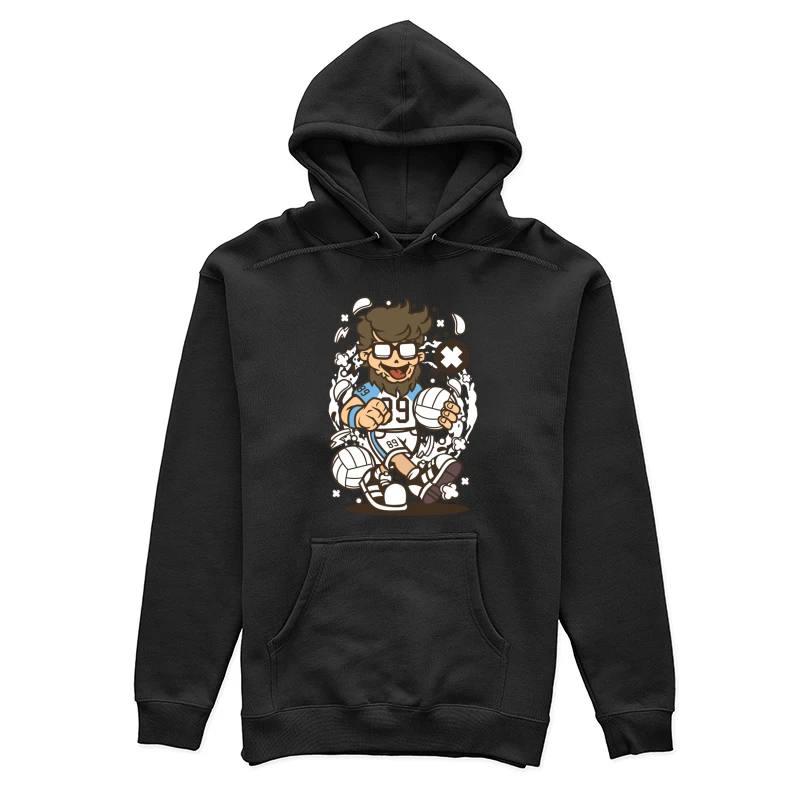 Joueur de Volley-Ball Cartoon Dynamique Femme Sweat à capuche