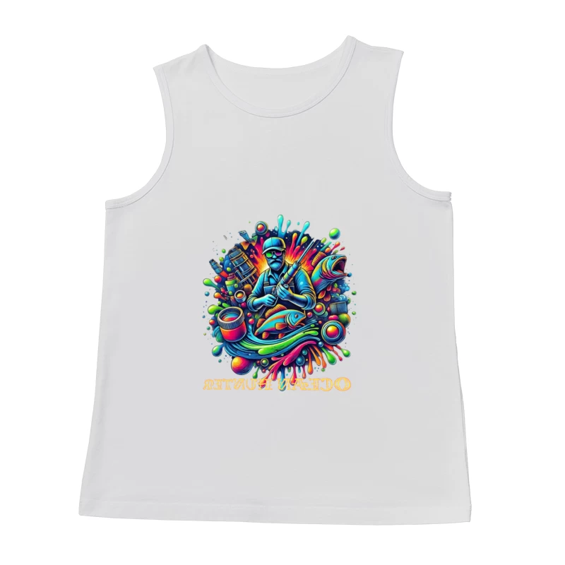 Psychedelic Fishing Adventure Art Male Tank Top