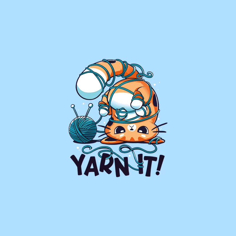 Yarn It! Whimsical Cat Illustration iPhone Case