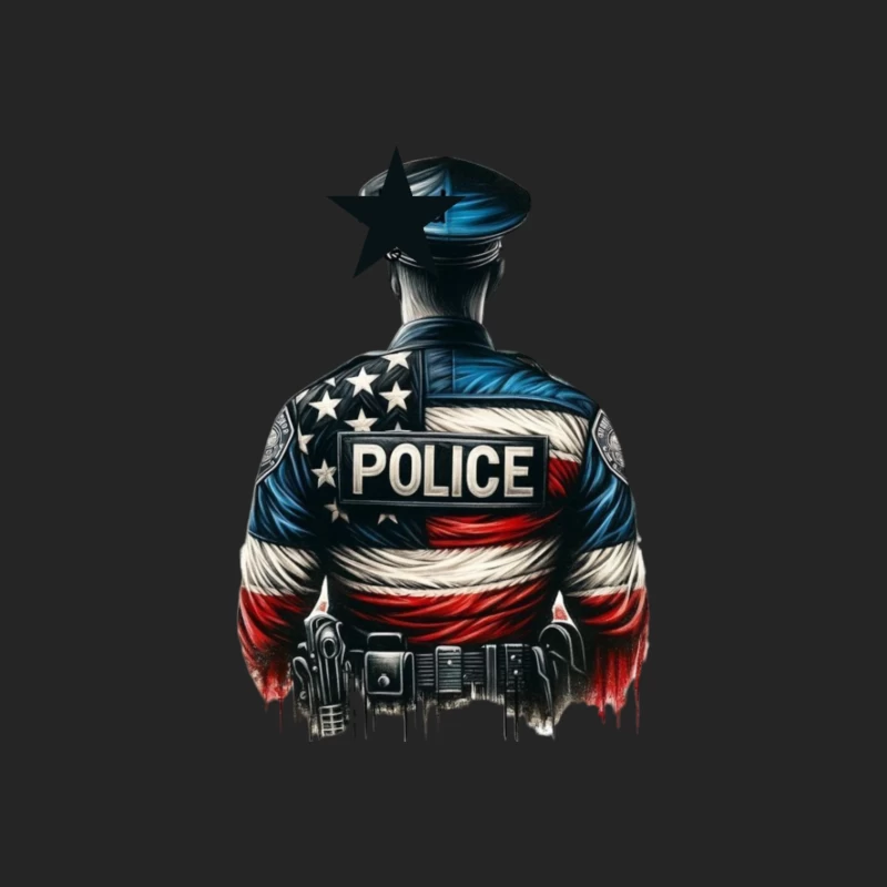 Patriotic Police Art Illustration Male Pullover Sweatshirt