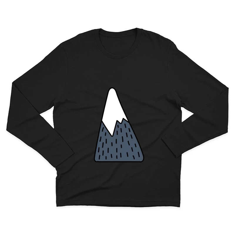 Montagne stylisée avec sommet enneigé Homme Manches Longues T-Shirt