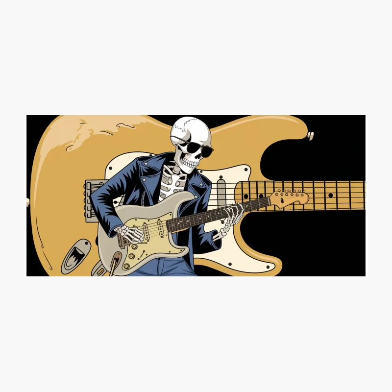 Skeletal Rocker Shredding Electric Guitar Coffee Mug