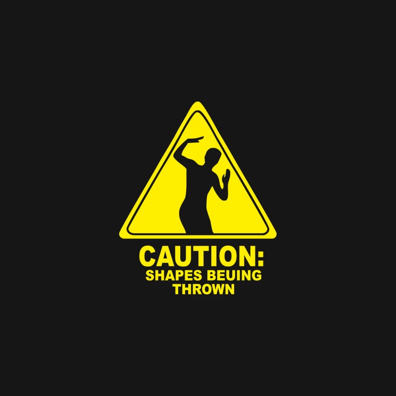 CAUTION SHAPES BEING THROWN PRINTED Desk Mat