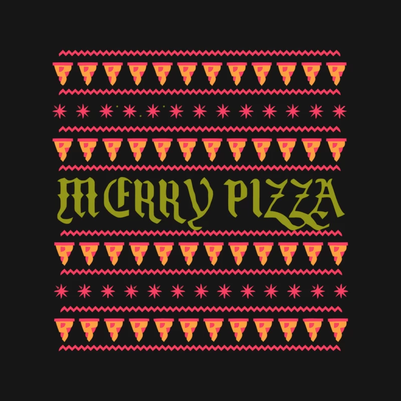 Festive Merry Pizza Christmas Pattern Mouse Pad
