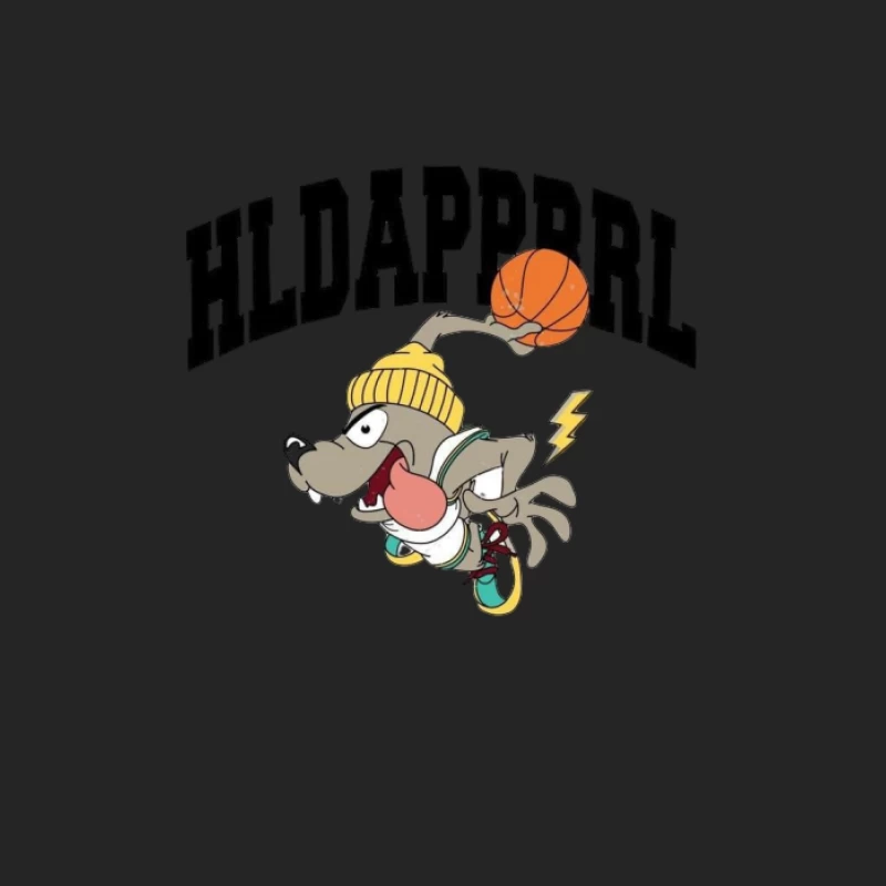 Cartoon Hund mit Basketball Herren Pullover Sweatshirt