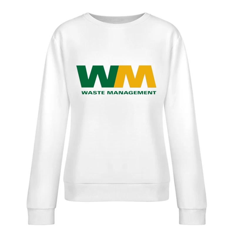 Waste Management (WM) Corporate Logo in Green and Yellow Female Pullover Sweatshirt