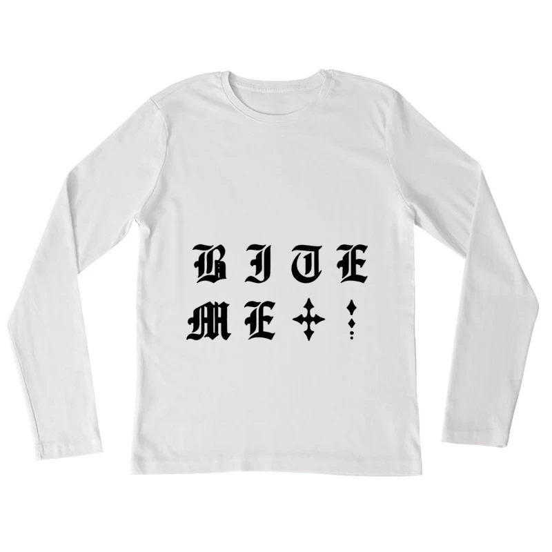 Gothic Schrift mit Sternmotiv Damen Langarm T-Shirt