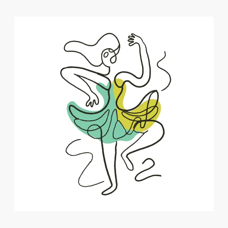 Minimalist Abstract Dancer in Motion Throw Pillow