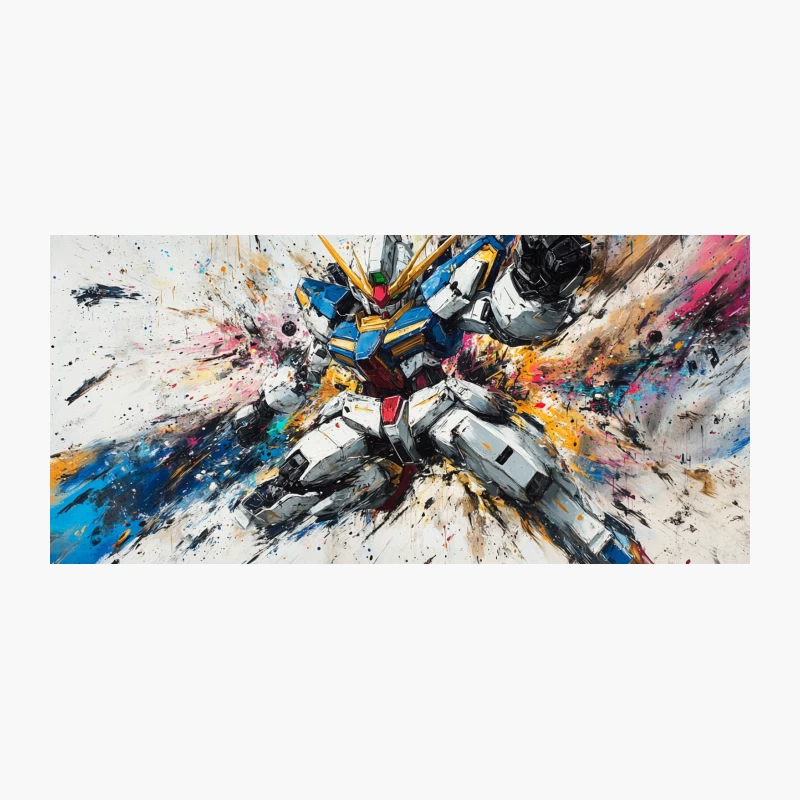 Dynamic Abstract Mecha Painting: Explosive Colorful Robot Action Coffee Mug