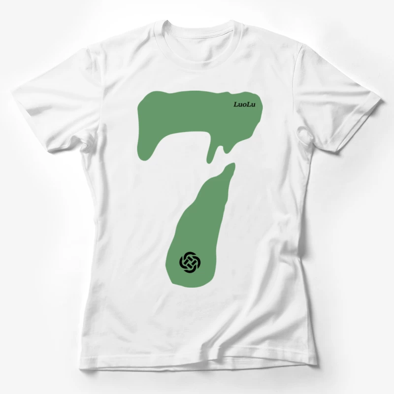 Grüne Zahl Sieben Design Damen T-Shirt