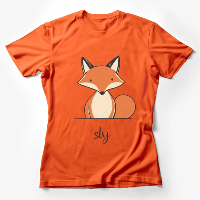 Cute Minimalist Sly Fox Illustration Female T-Shirt
