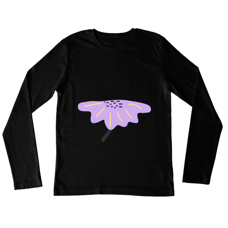 Fleur stylisée violette Femme Manches Longues T-Shirt