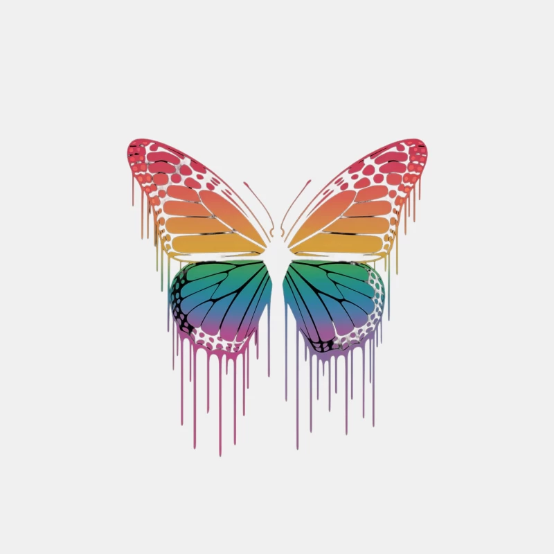 Rainbow Butterfly: A Dripping Pride Symbol in Abstract Art Male Tank Top